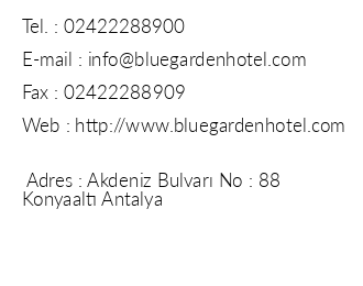 Blue Garden Hotel iletiim bilgileri
